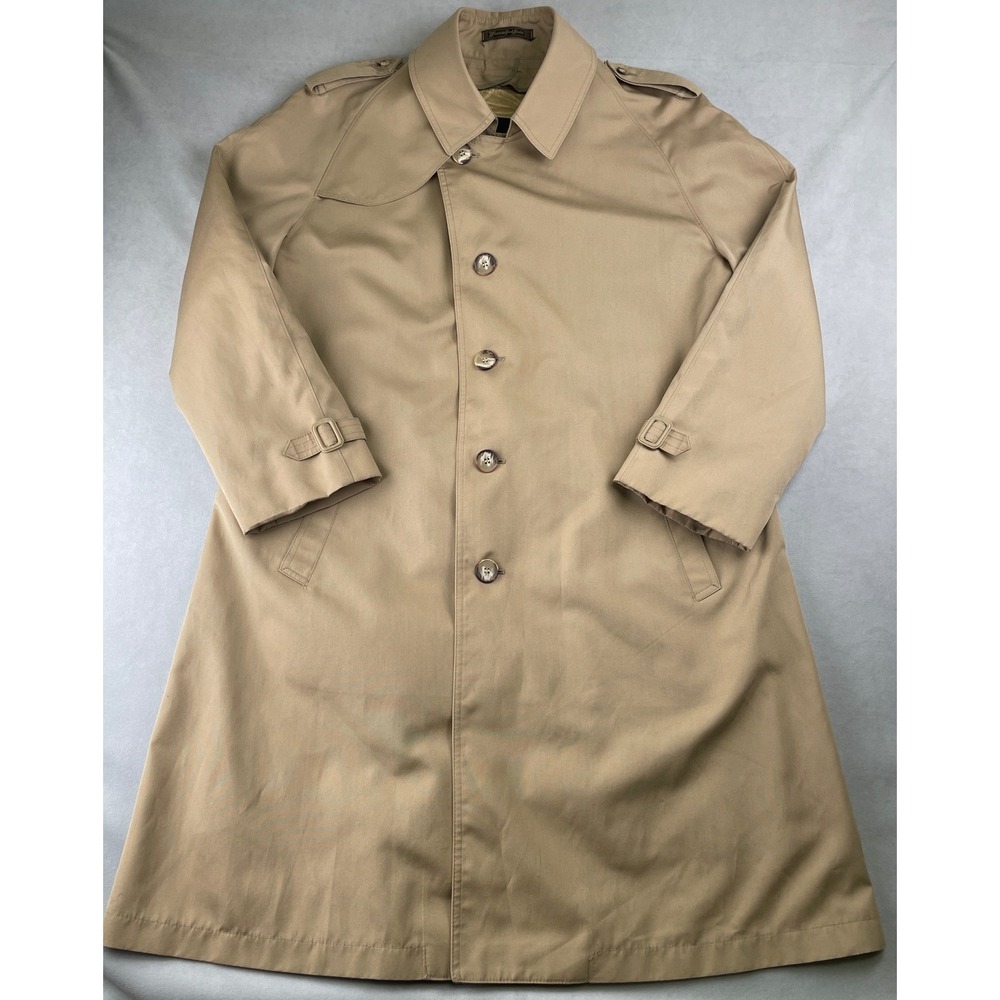 VTG Misty Harbor Mariner III 40R Tan‎ Trench Rain Coat Removable Wool Liner USA